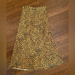 & Other Stories Leopard High waisted midi skirt